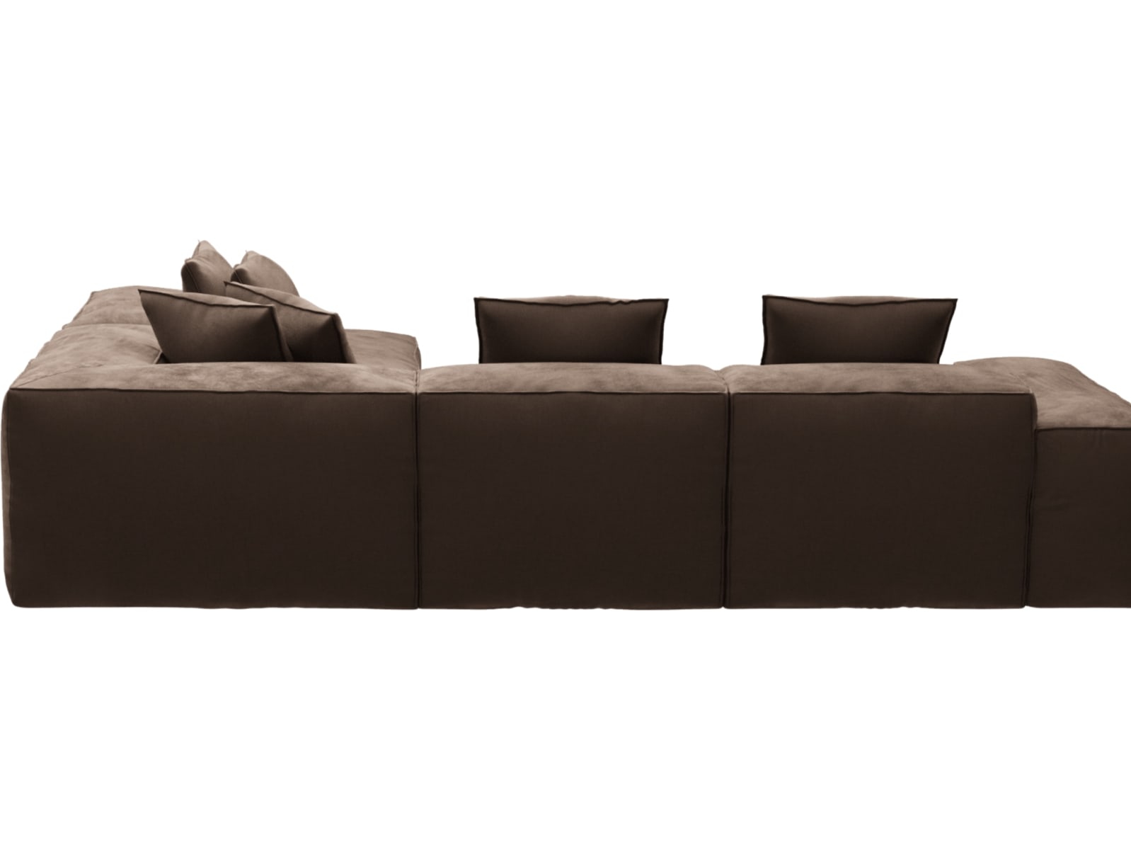 Riley Muse Chocolate Modular Sofa - Arm, 2x Armless, Corner, Right Terminal color Muse Chocolate