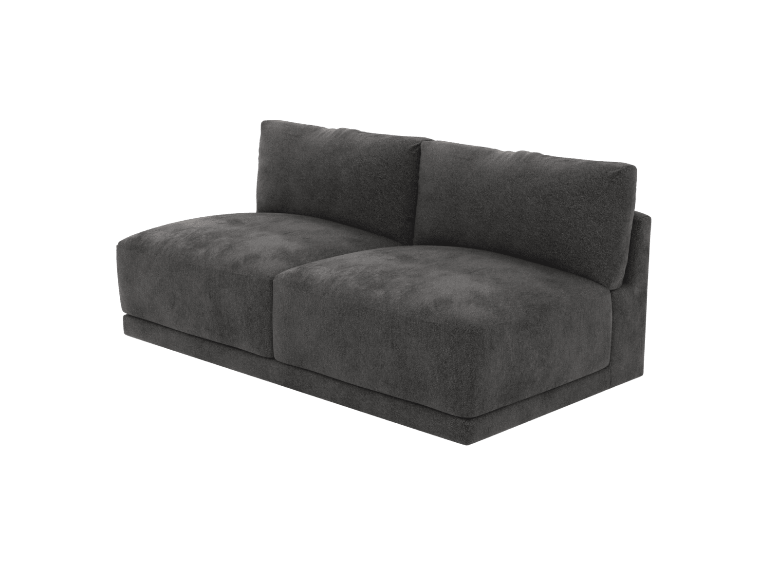 Haven California Charcoal 2 Seater Armless Sofa Module color California Charcoal
