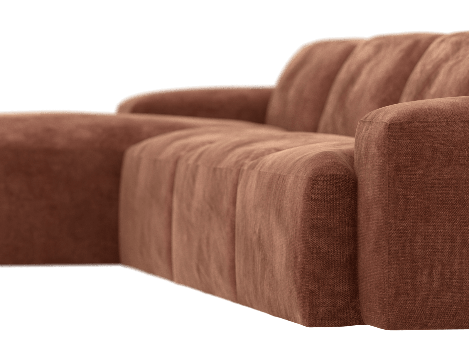 Copenhagen Muse Rust Chaise Sofa - 4 Seater color Muse Rust