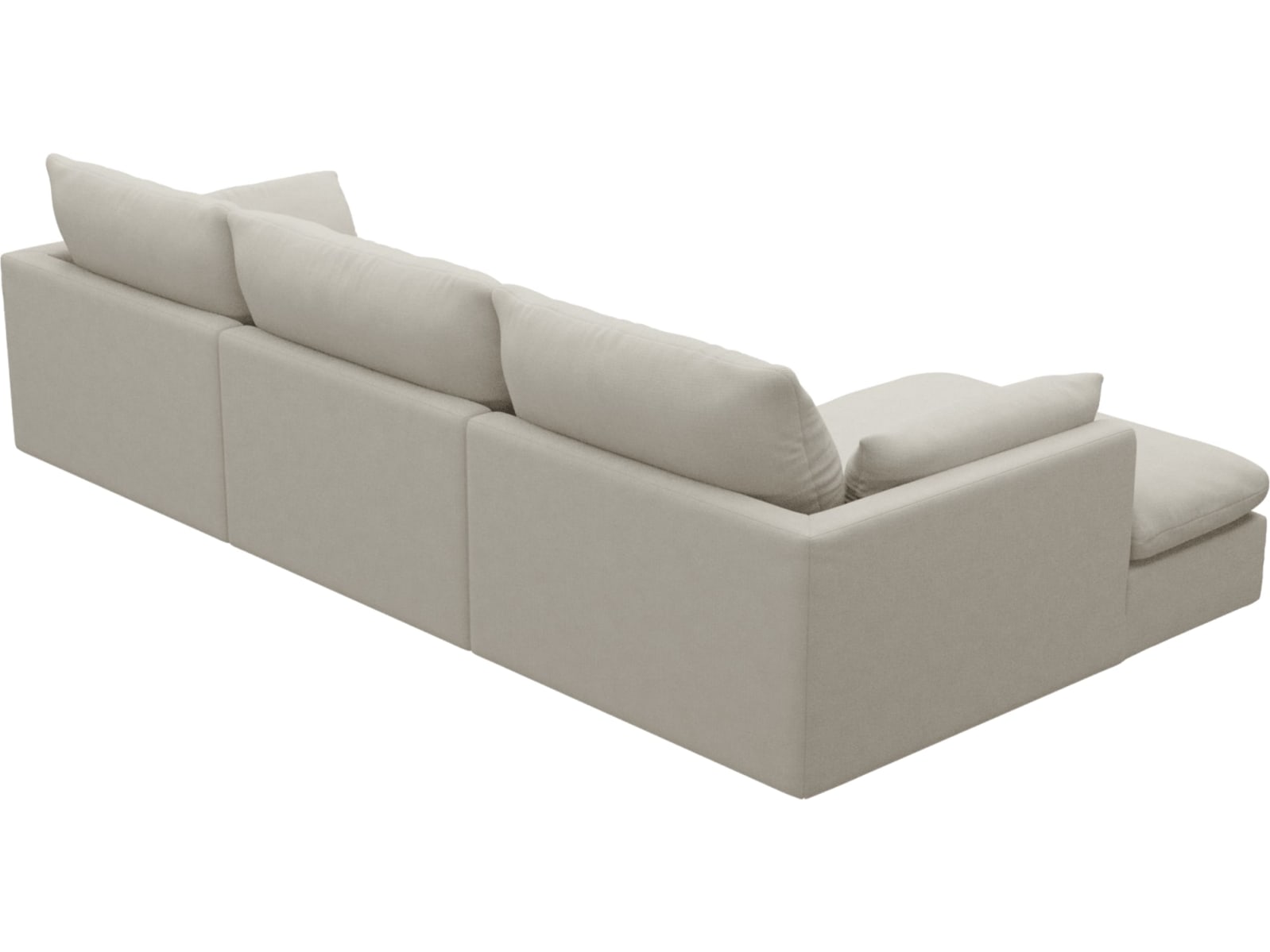 Willow Toorak Pearl Chaise Sofa - 3 Seater color Toorak Pearl