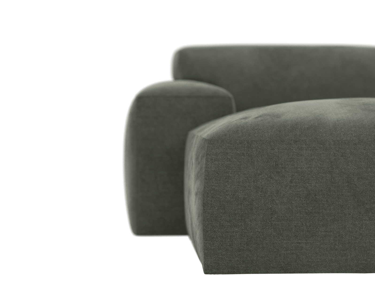 Copenhagen Tribute Dark Jade Chaise Sofa - 4 Seater color Tribute Dark Jade
