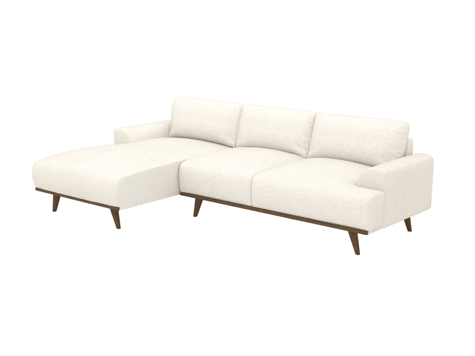 Dane Boucle Ivory Chaise Sofa - 3 Seater color Boucle Ivory