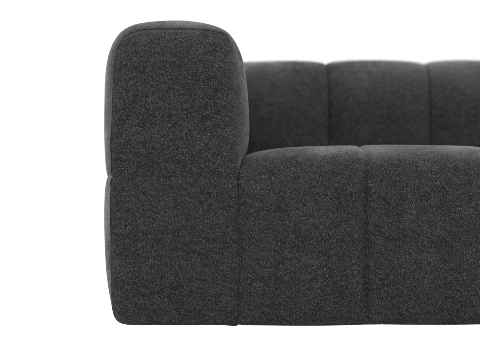 Lucello California Charcoal Modular Sofa with Ottoman - 3 Seater color California Charcoal