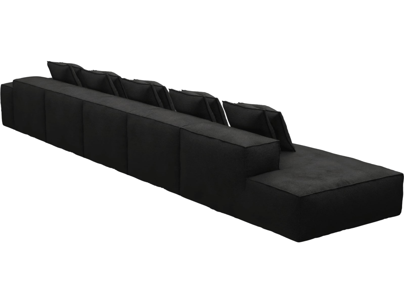 Riley California Charcoal Modular Sofa - 1x Arm, 4x Armless, 1x Left Terminal color California Charcoal
