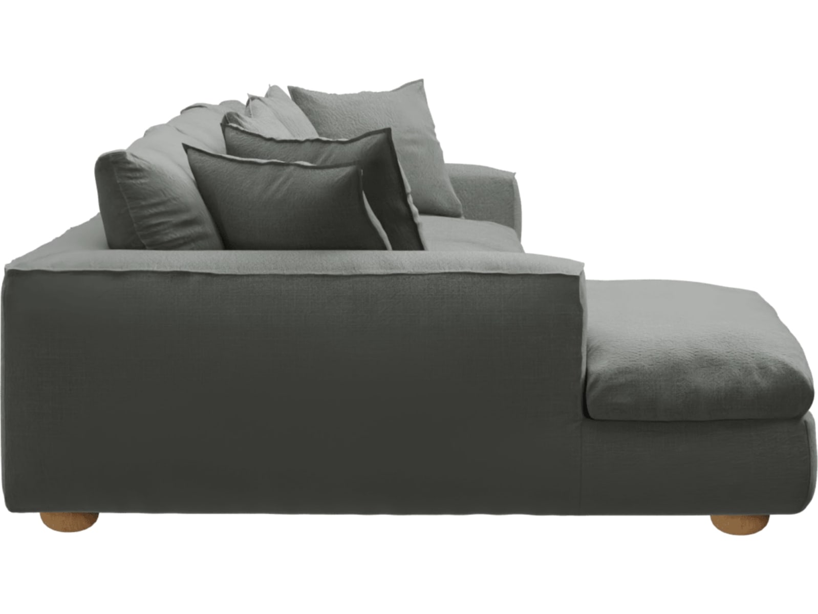 Tully Tribute Storm Chaise Sofa - 3 Seater color Tribute Storm