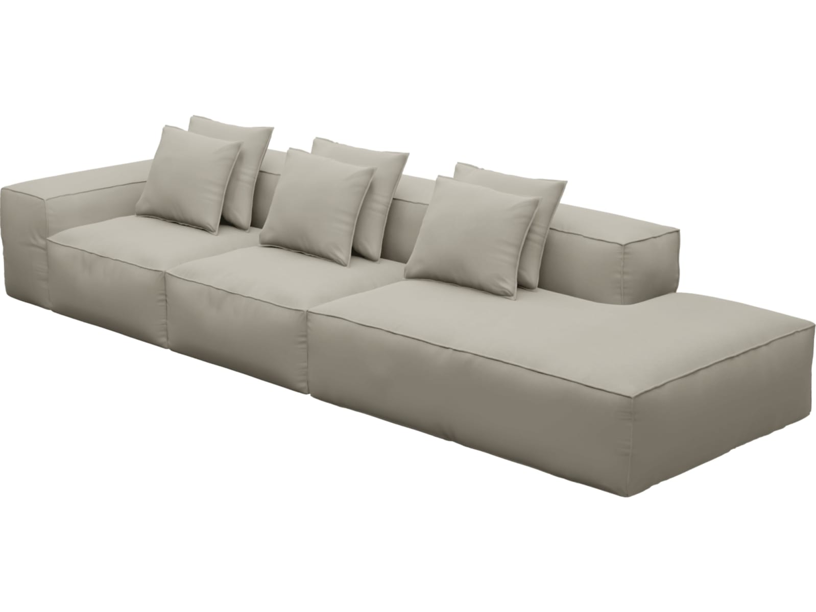 Riley Plaza Natural 4 Seater Terminal Right Modular Sofa color Plaza Natural