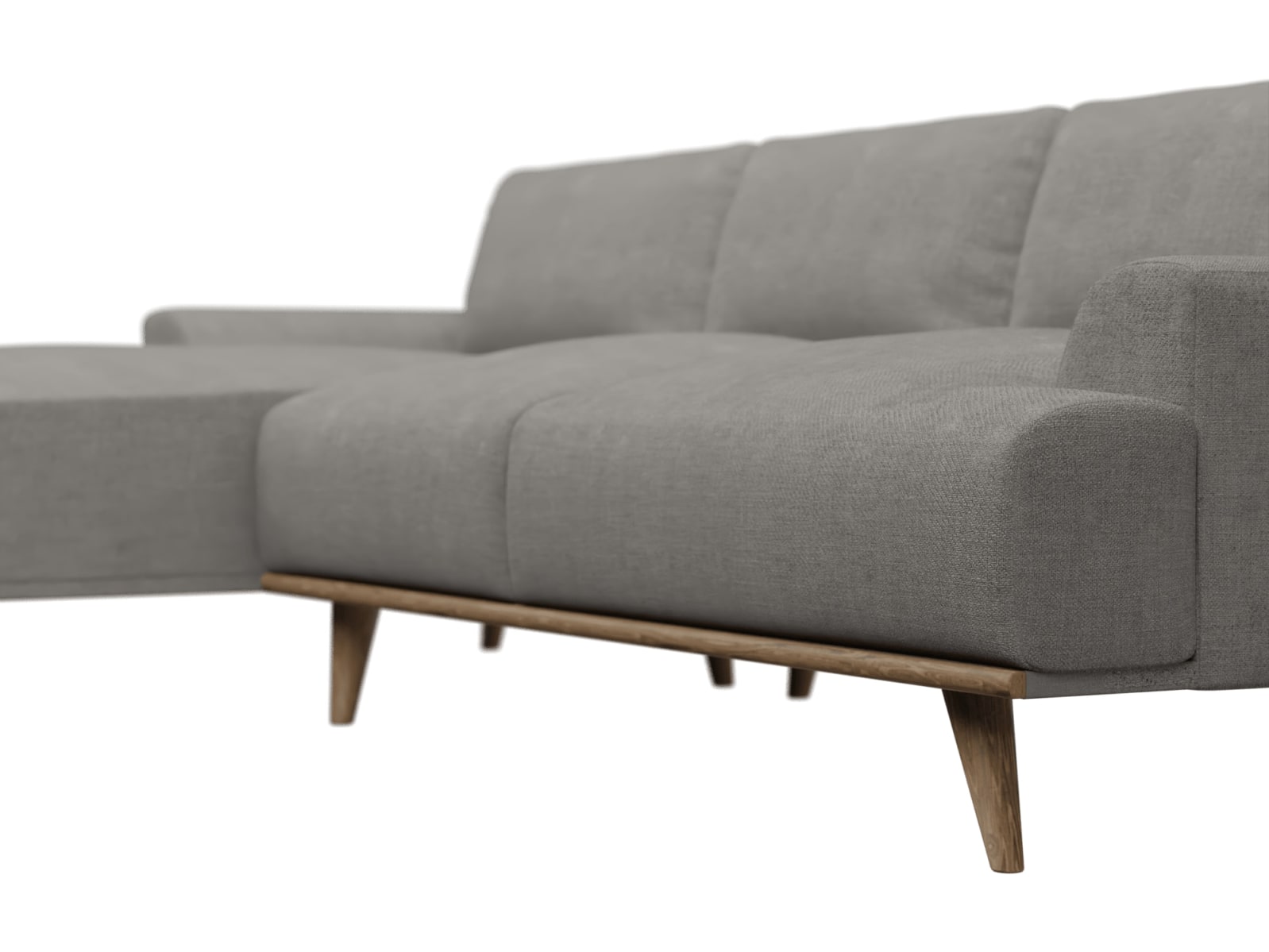 Dane Isla Soft Grey Chaise Sofa - 3 Seater color Isla Soft Grey
