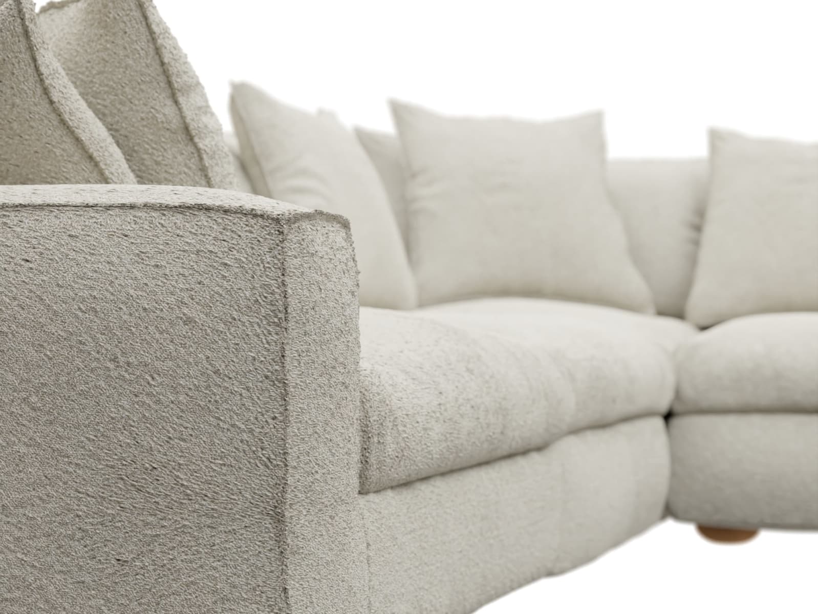 Tully Boucle Ivory Modular Sofa - 5 Piece color Boucle Ivory