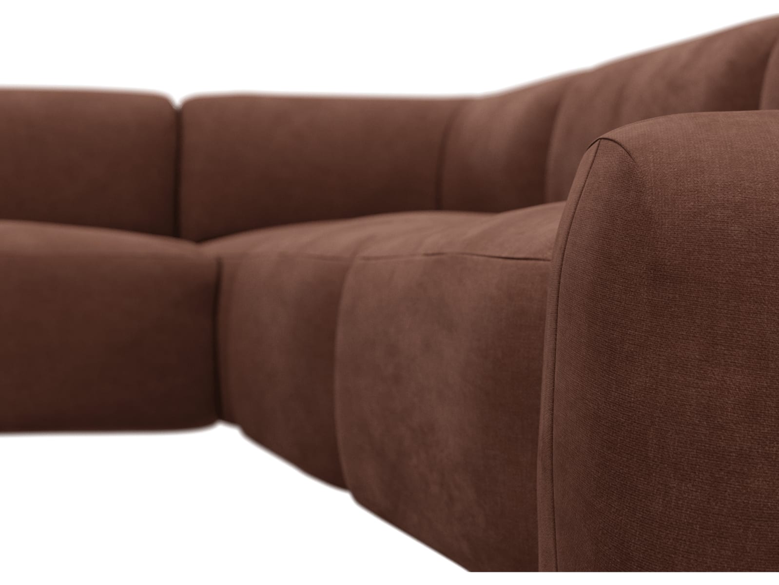 Beckett Muse Rust Modular Corner Sofa - 7 Piece color Muse Rust