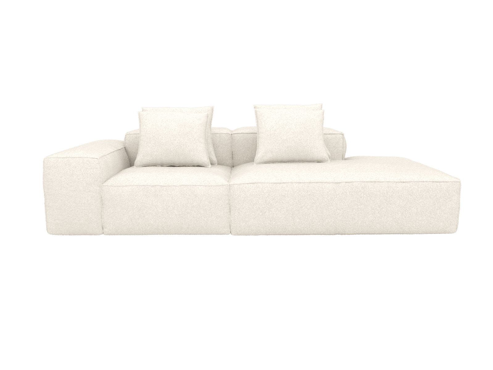 Riley Boucle Ivory 3 Seater Terminal Right Modular Sofa color Boucle Ivory
