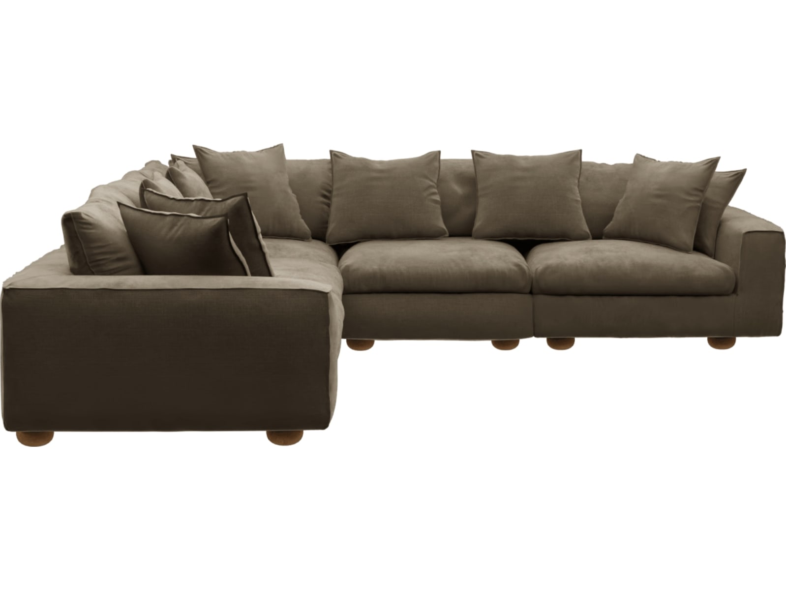 Tully Tribute Walnut Modular Sofa - 5 Piece color Tribute Walnut