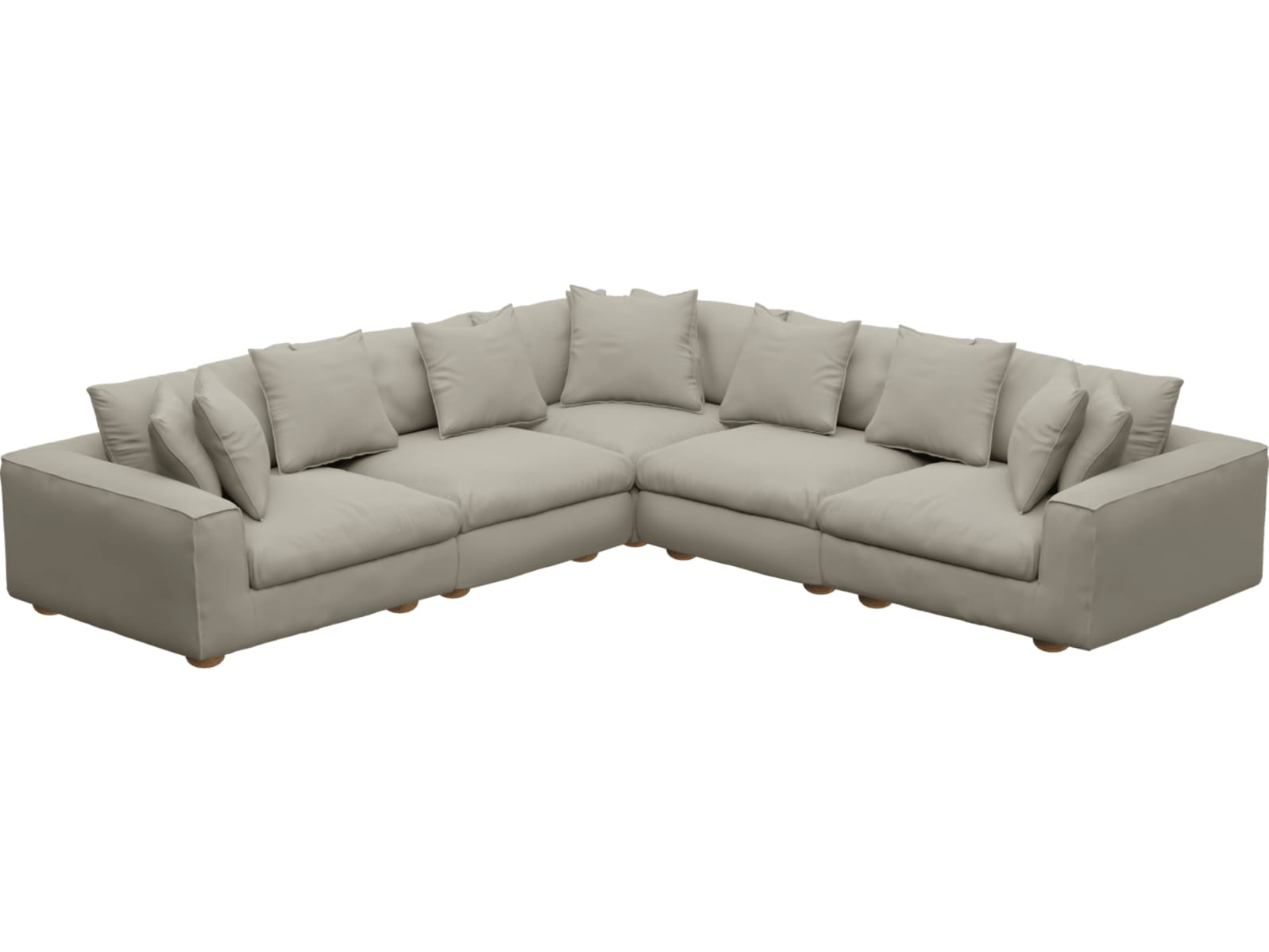 Tully Plaza Natural Modular Sofa - 5 Piece color Plaza Natural