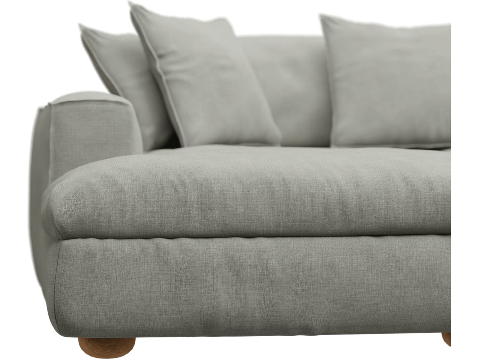 Tully Toorak Pebble Chaise Sofa - 3 Seater color Toorak Pebble