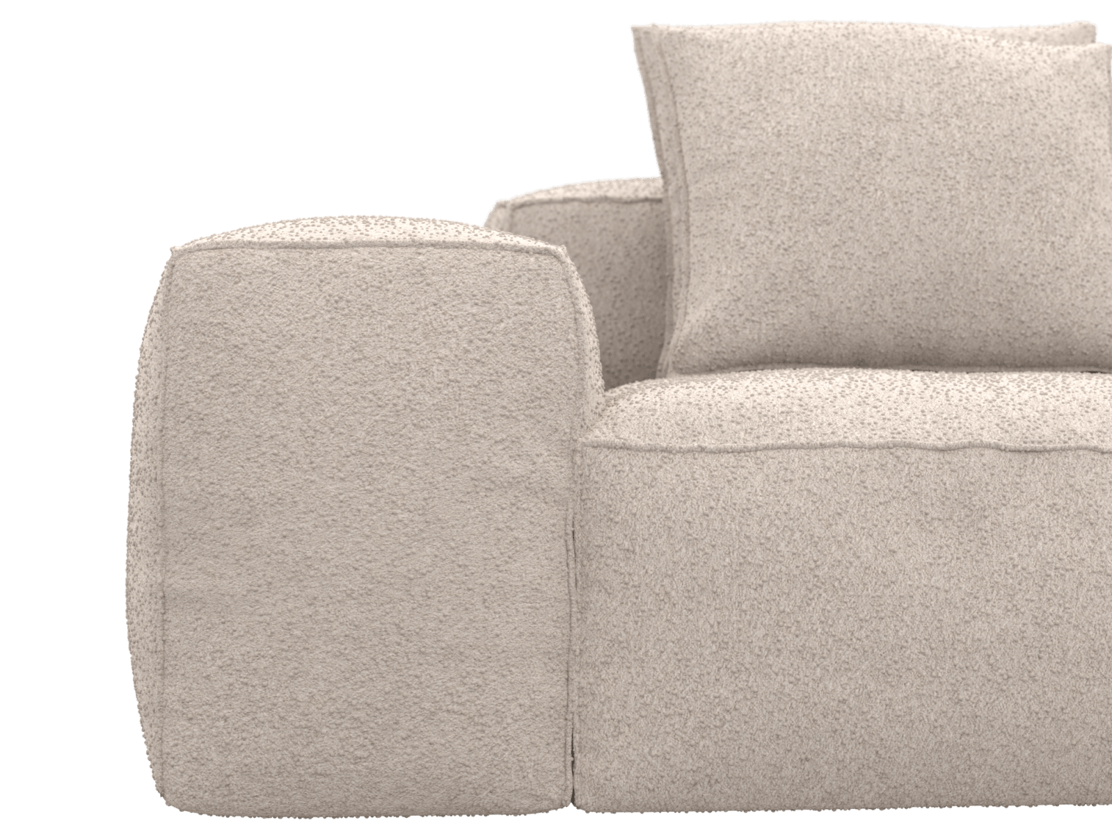 Riley Boucle Pumice 4 Seater Terminal Right Modular Sofa color Boucle Pumice
