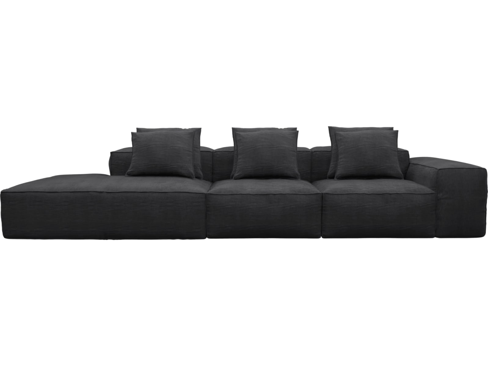 Riley Plaza Flint Grey Modular Sofa - 1x Arm, 2x Armless, 1x Left Terminal color Plaza Flint Grey