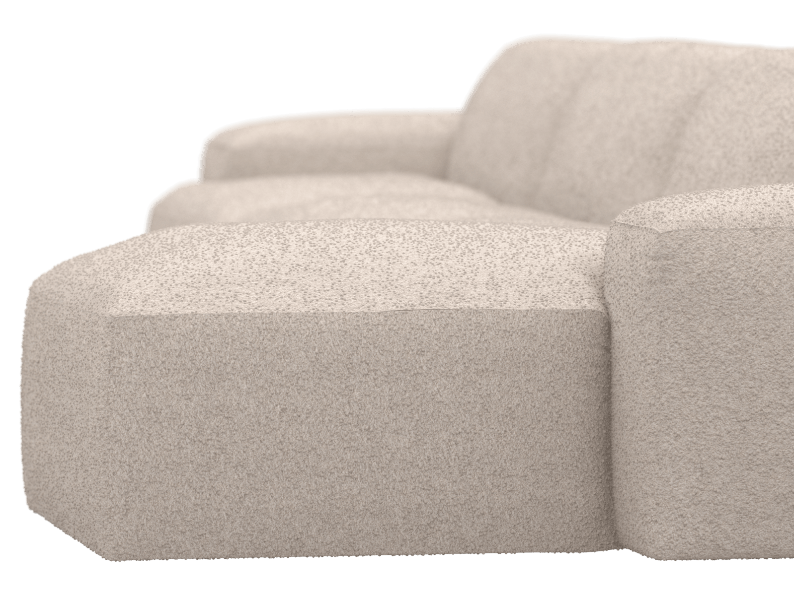 Copenhagen Boucle Pumice Chaise Sofa - 4 Seater color Boucle Pumice
