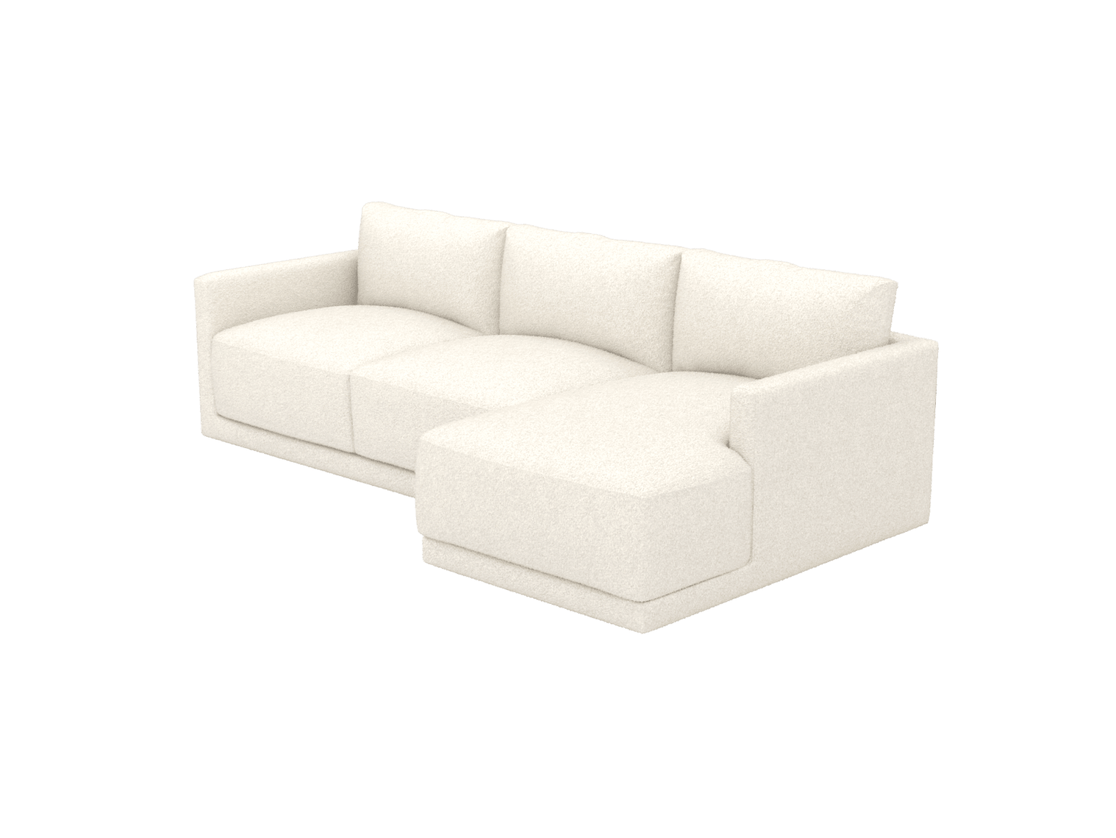 Haven Boucle Ivory 3 Seater Chaise Sofa color Boucle Ivory