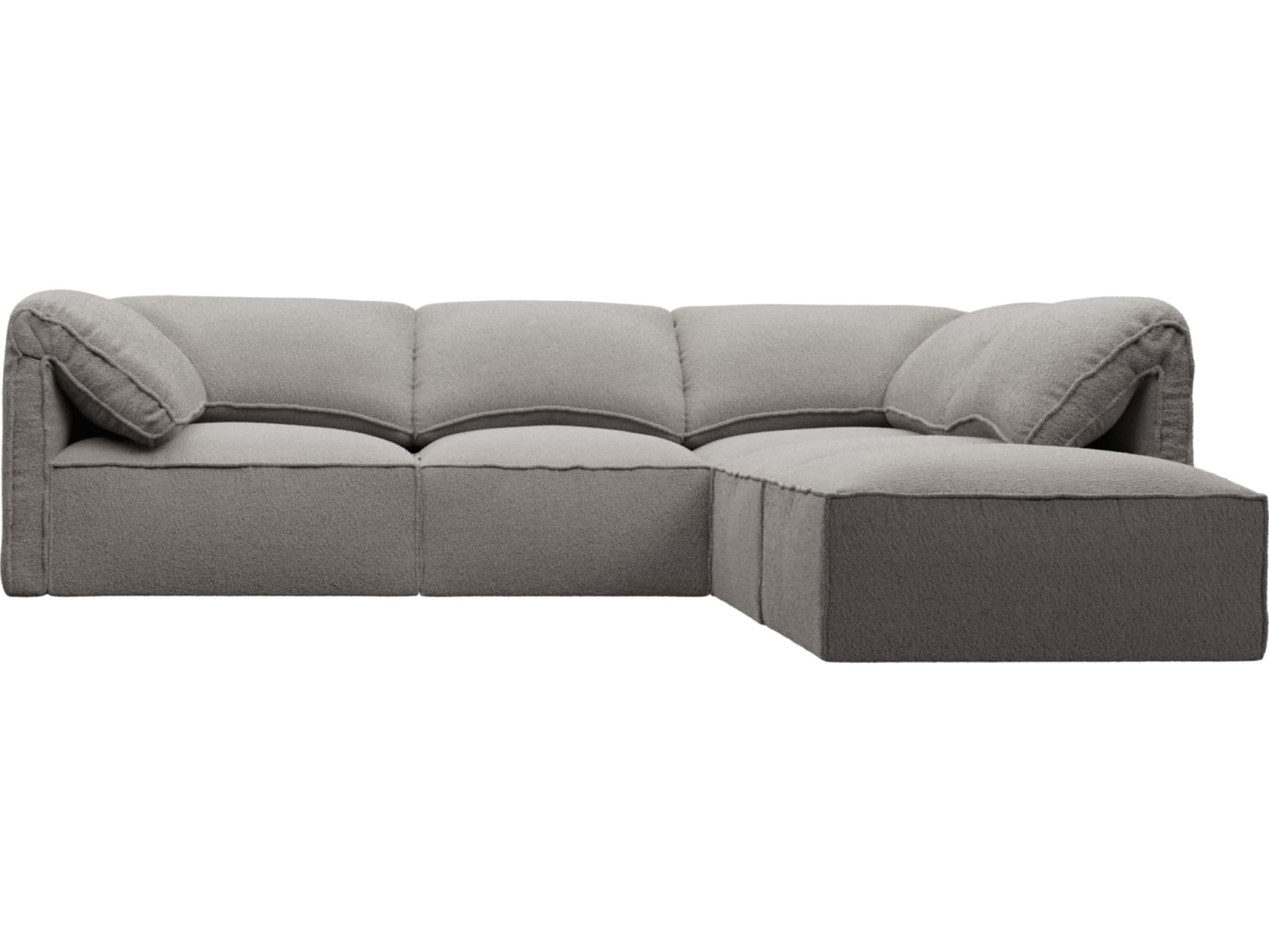 Kai Boucle Pumice Modular Sofa - 4 Seater and Ottoman color Boucle Pumice