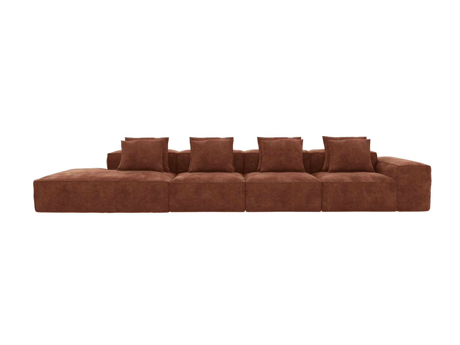 Riley Muse Rust 5 Seater Terminal Left Modular Sofa color Muse Rust
