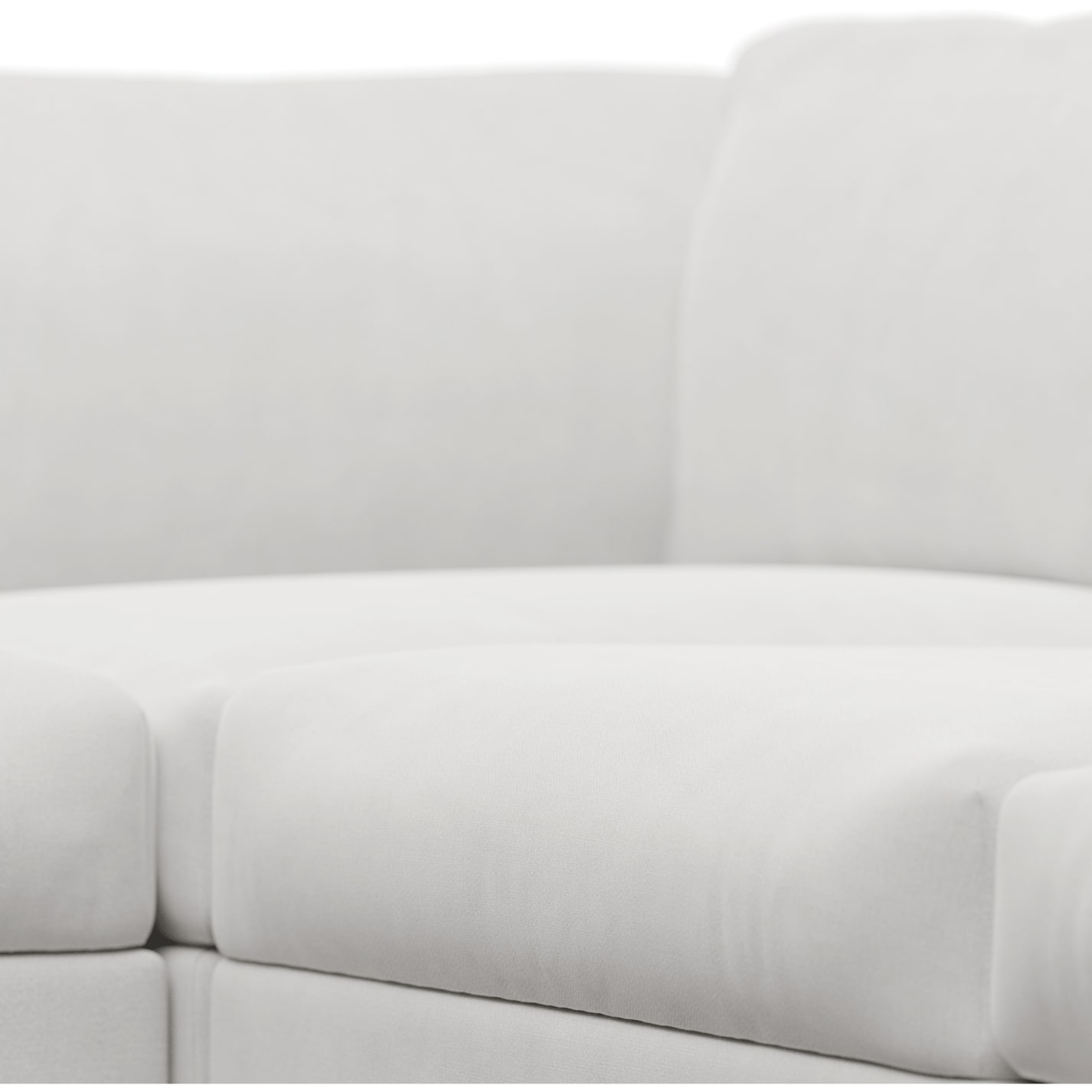 Finley Muse Frost Modular Sofa - 3 Seater and Ottoman color Muse Frost