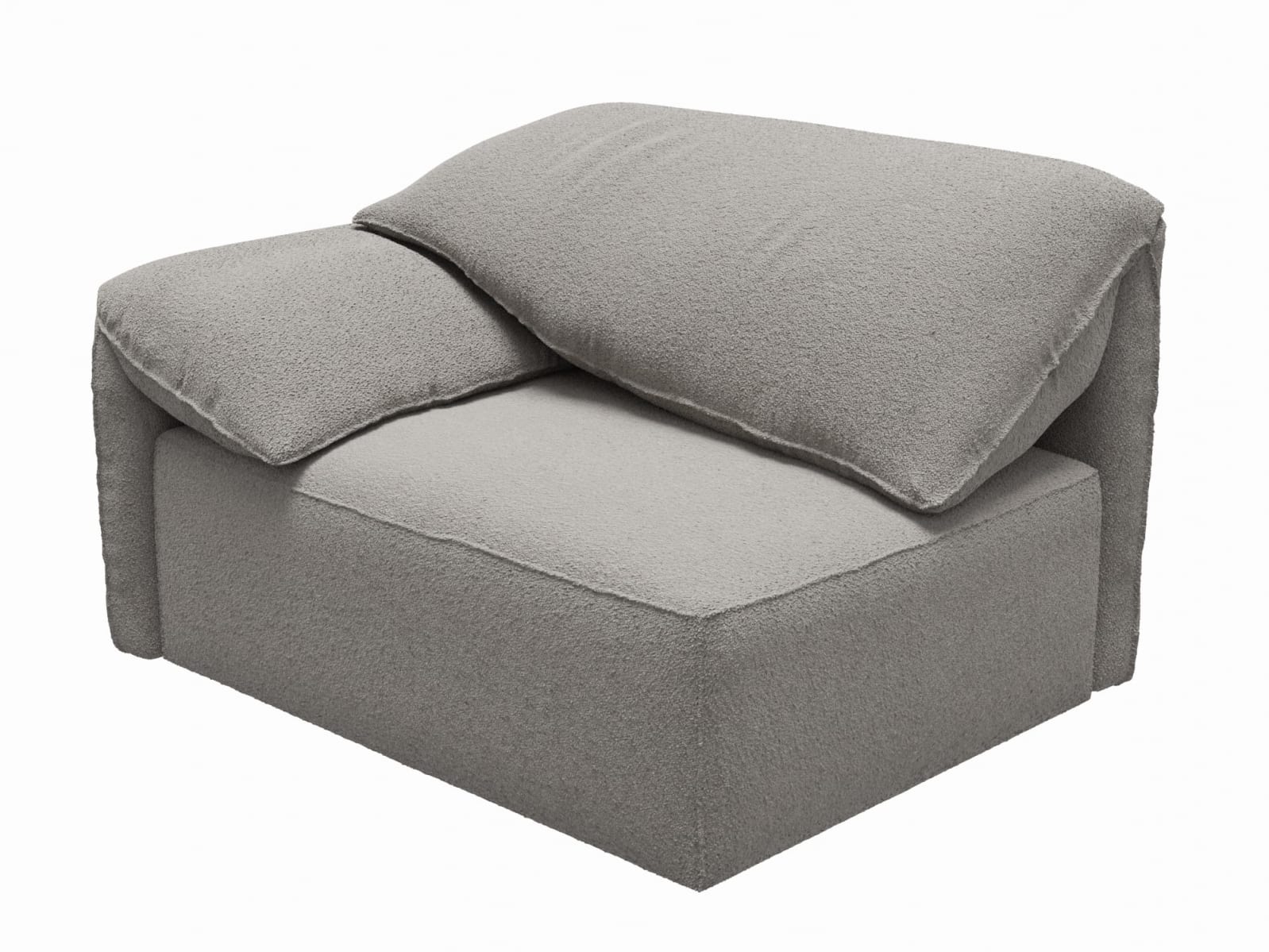 Clarence Boucle Pumice 2 Seat Left Arm Facing Sofa Module color Boucle Pumice