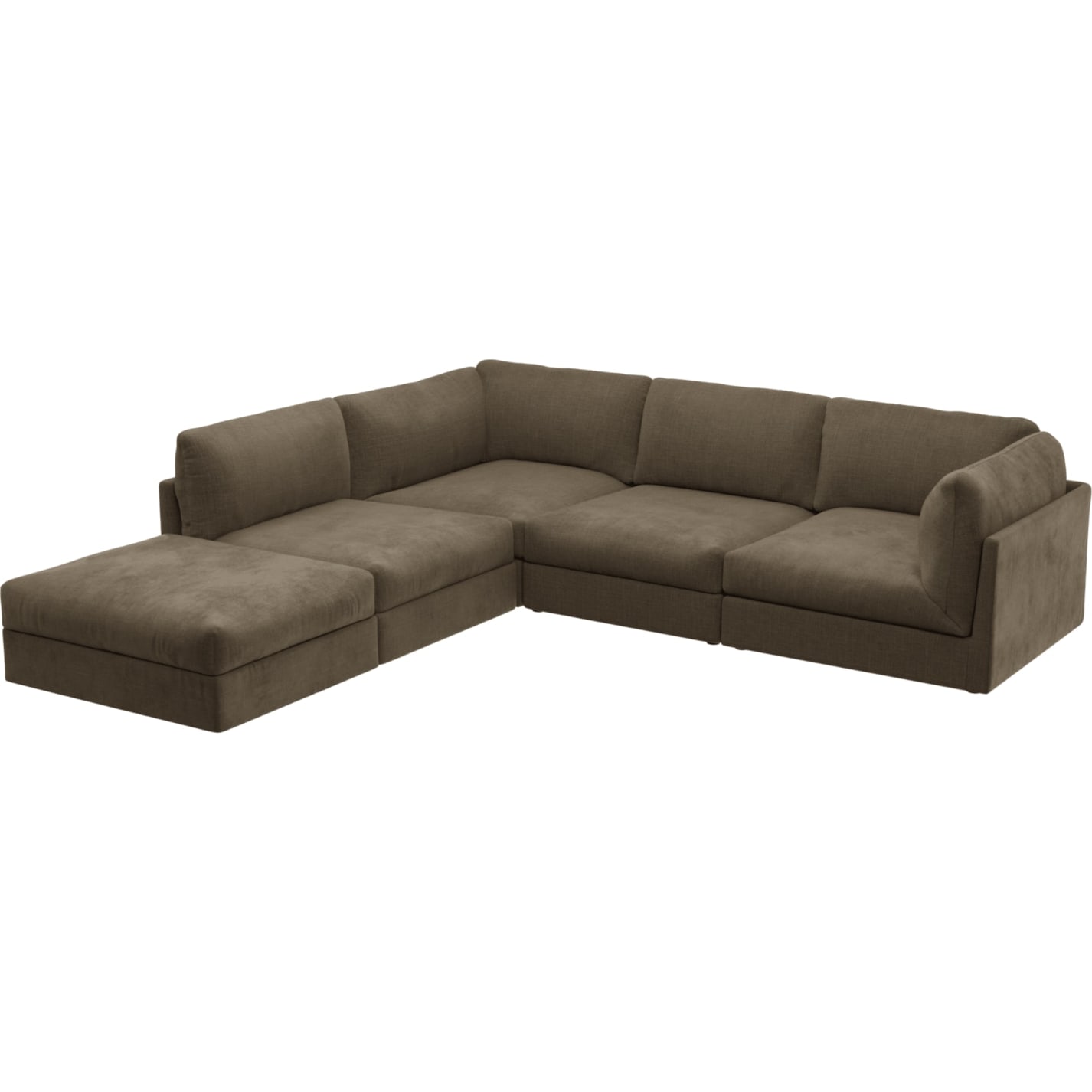 Finley Tribute Walnut Modular Sofa - 5 Seater LAF Terminal color Tribute Walnut
