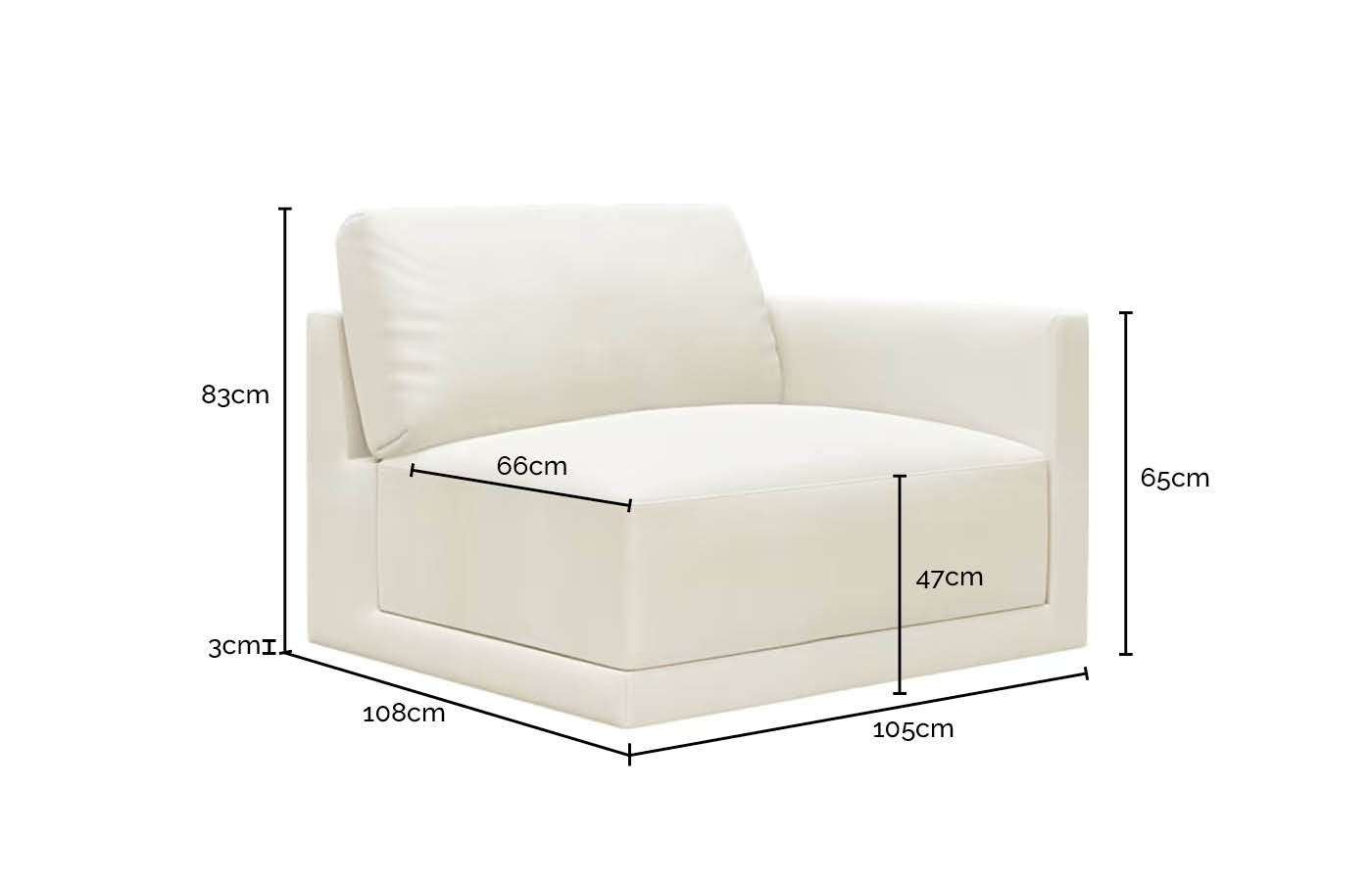 Haven Muse Forest Right Arm Facing Sofa Module color Muse Forest
