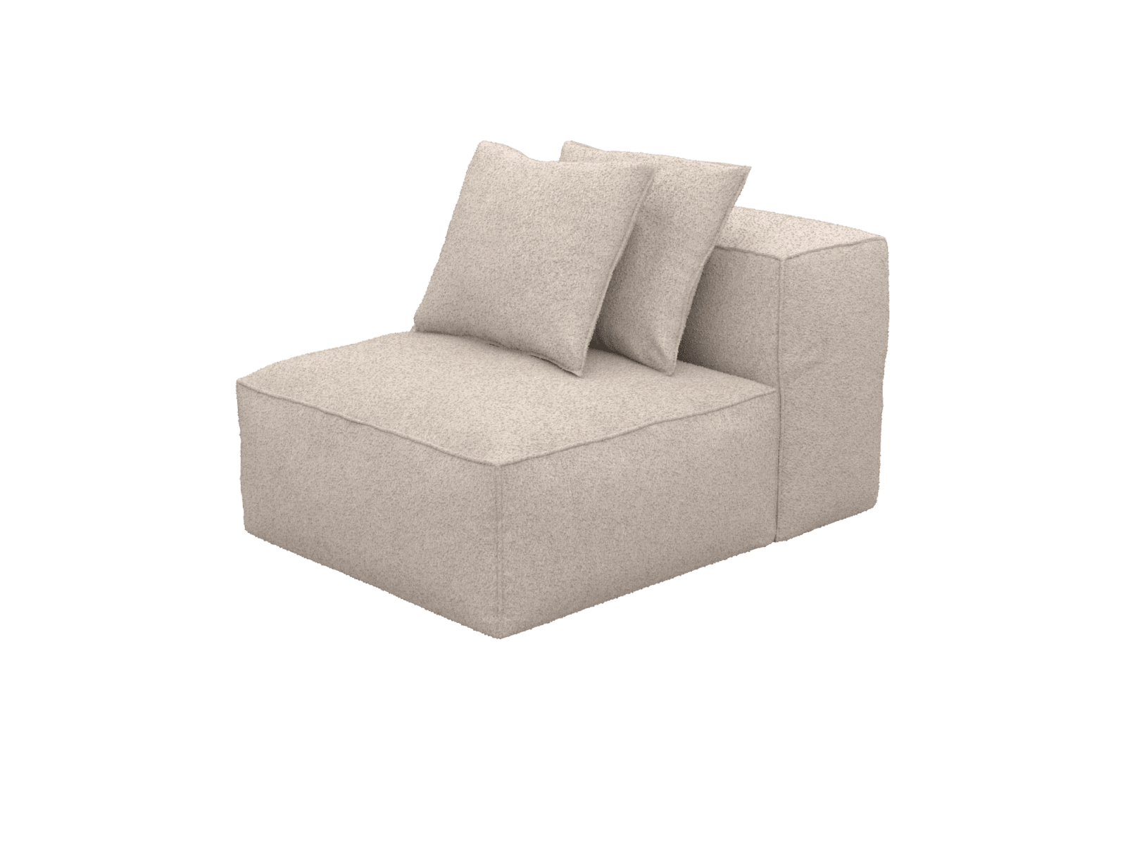 Riley Boucle Pumice Armless Sofa Module color Boucle Pumice