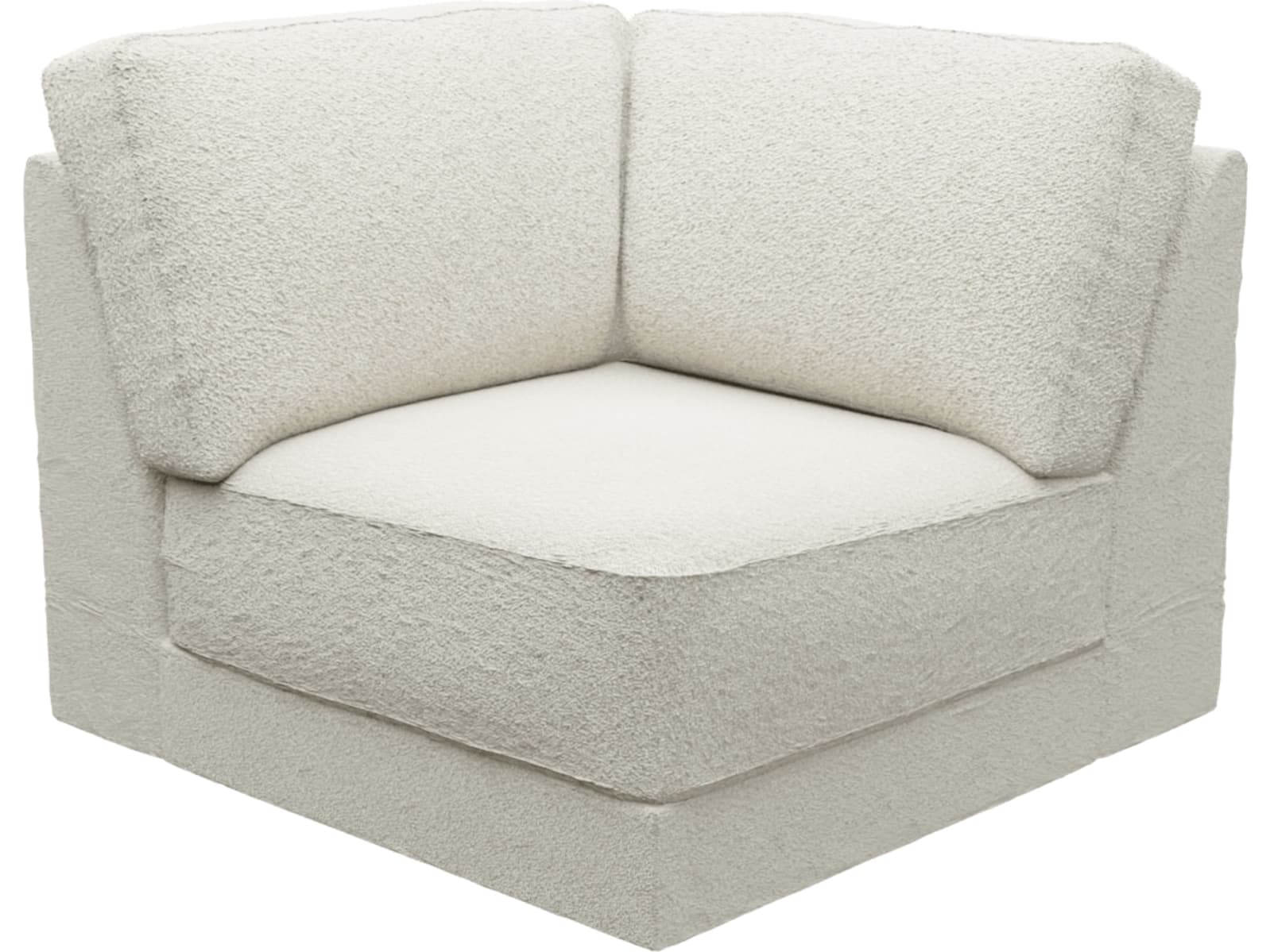 Monica Boucle Ivory Corner Sofa Chair Module color Boucle Ivory