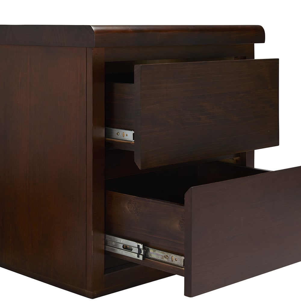 Calypso Bedside Table Chocolate - 2 Drawer color Chocolate