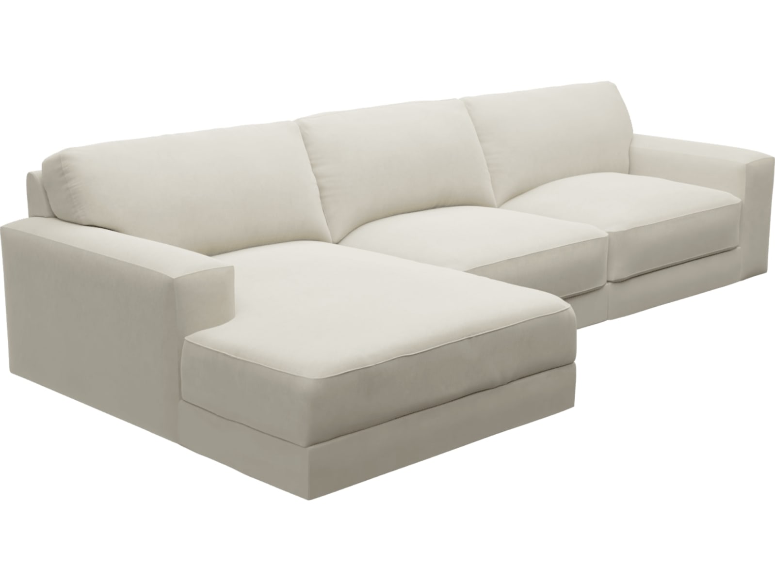 Monica Muse Flax Chaise Sofa - 3 Seater color Muse Flax