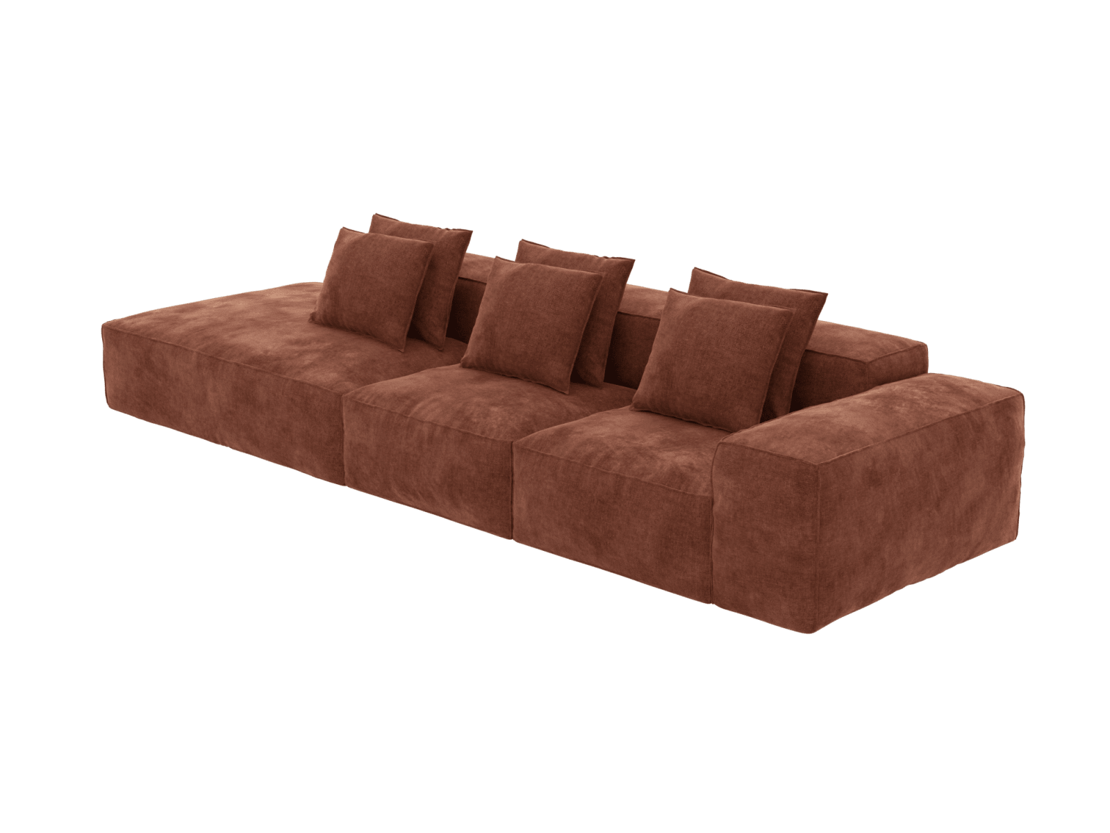 Riley Muse Rust 4 Seater Terminal Left Modular Sofa color Muse Rust