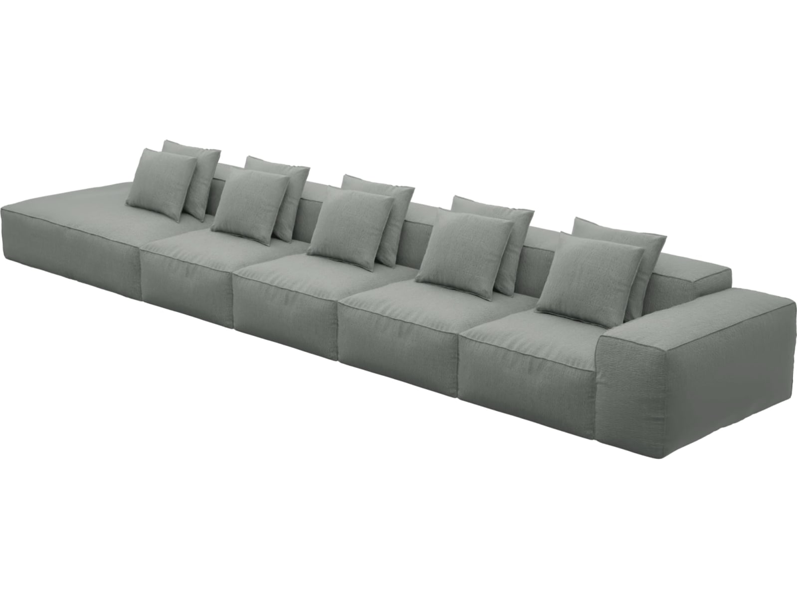 Riley Tribute Storm Modular Sofa - 1x Arm, 4x Armless, 1x Left Terminal color Tribute Storm