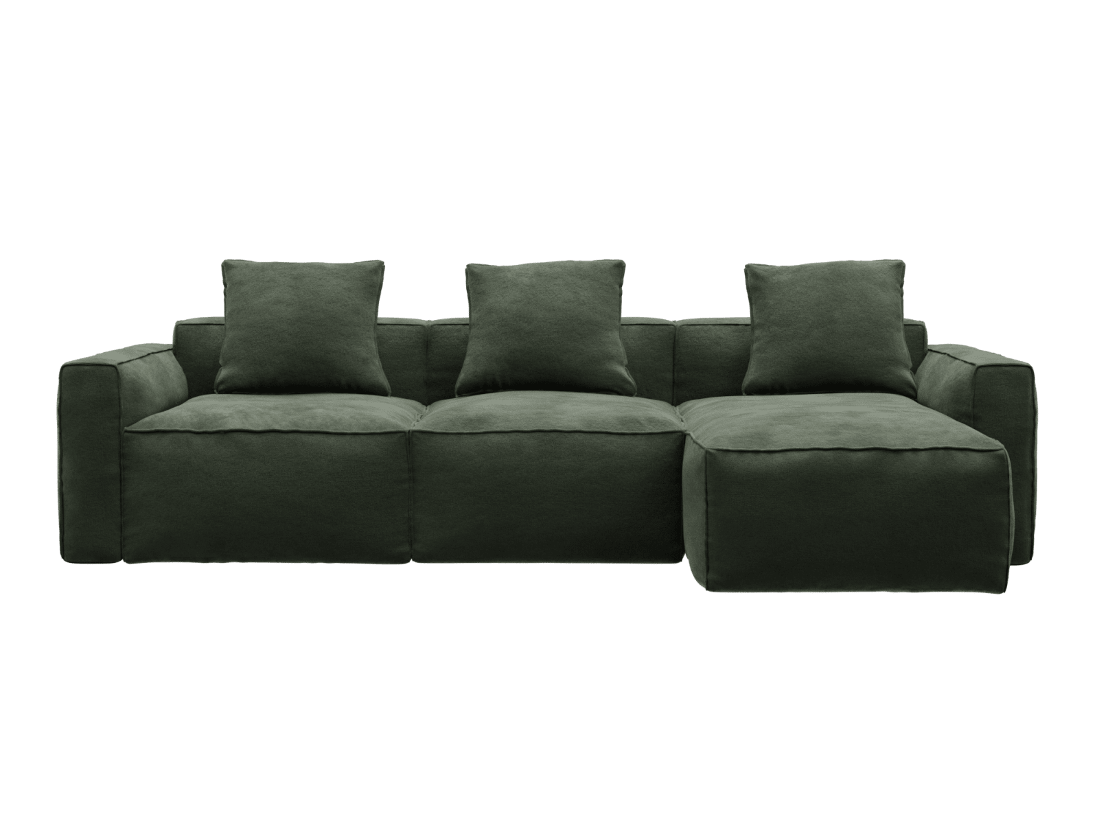 Riley Apt Muse Forest Sofa - 3 Seater Chaise color Muse Forest
