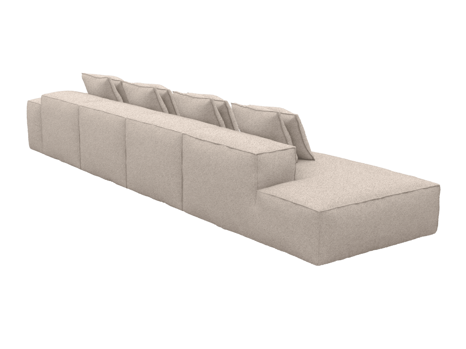Riley Boucle Pumice 5 Seater Terminal Left Modular Sofa color Boucle Pumice