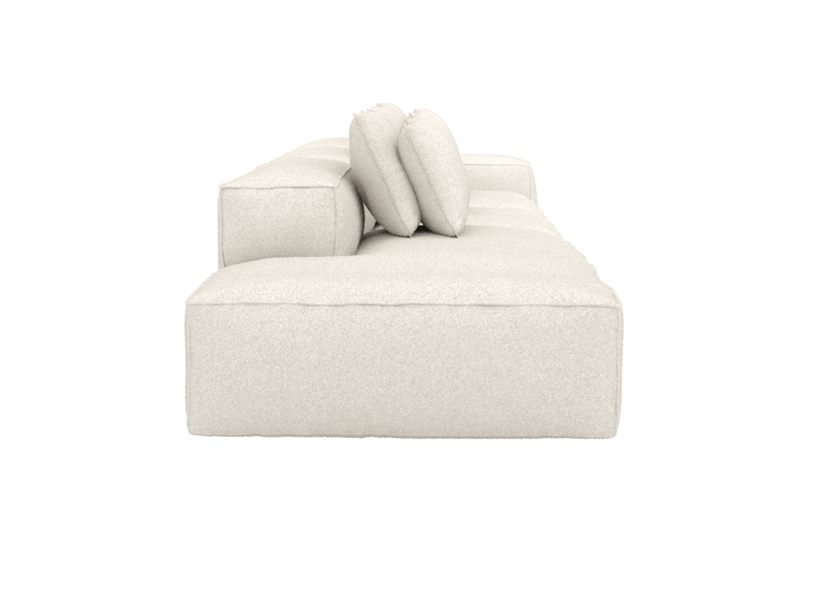 Riley Boucle Ivory 4 Seater Terminal Left Modular Sofa color Boucle Ivory