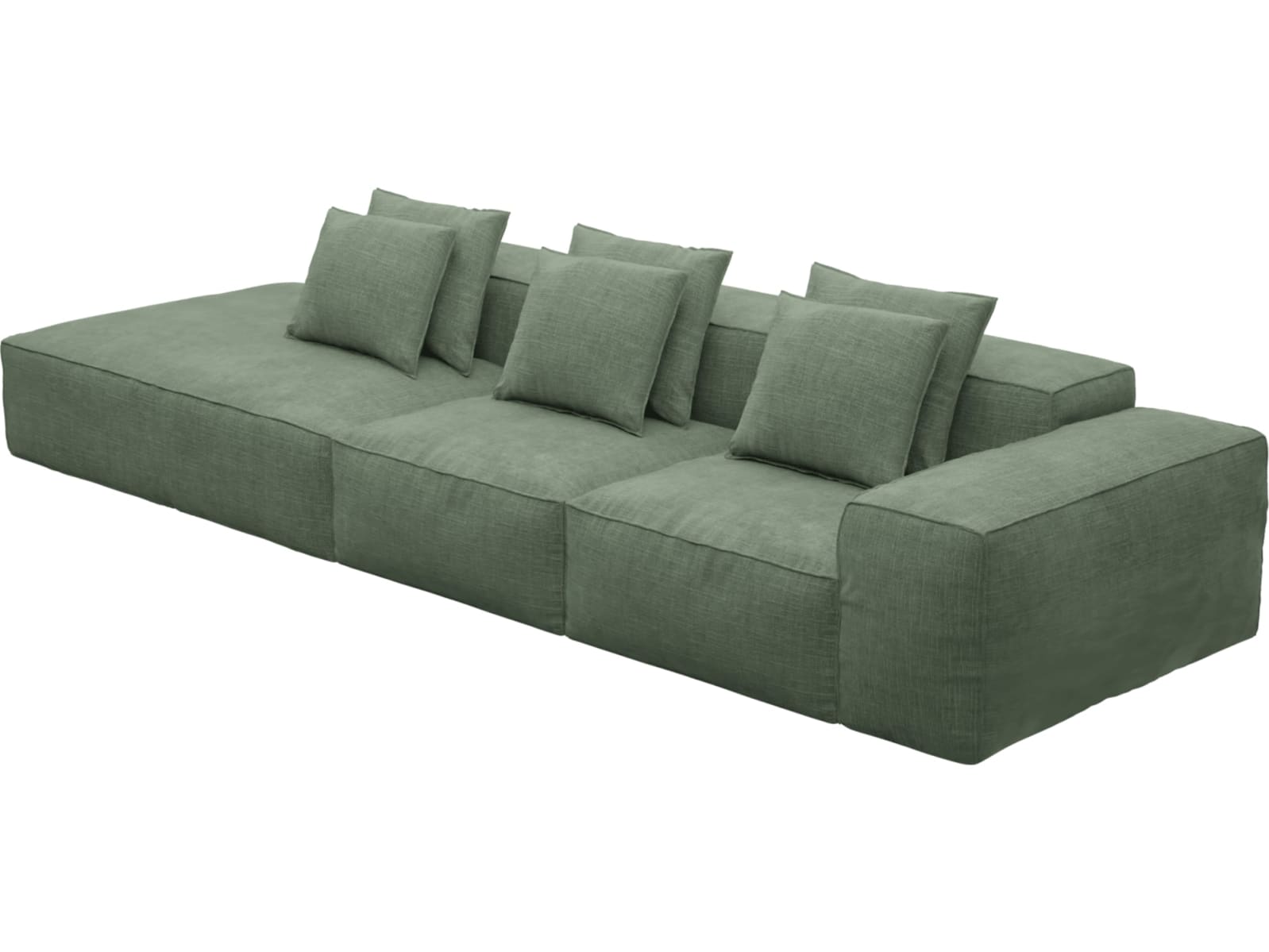 Riley Tribute Dark Jade Modular Sofa - 1x Arm, 2x Armless, 1x Left Terminal color Tribute Dark Jade