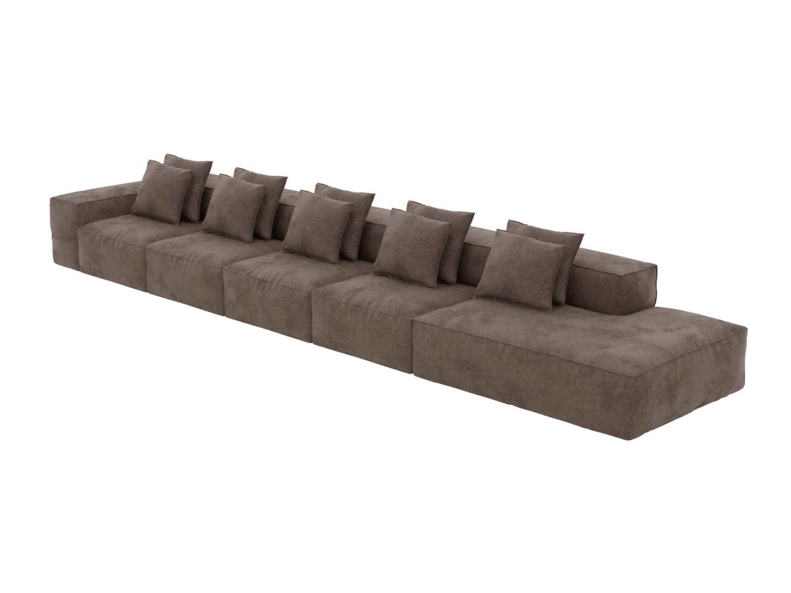 Riley Muse Mink 6 Seater Terminal Right Modular Sofa color Muse Mink