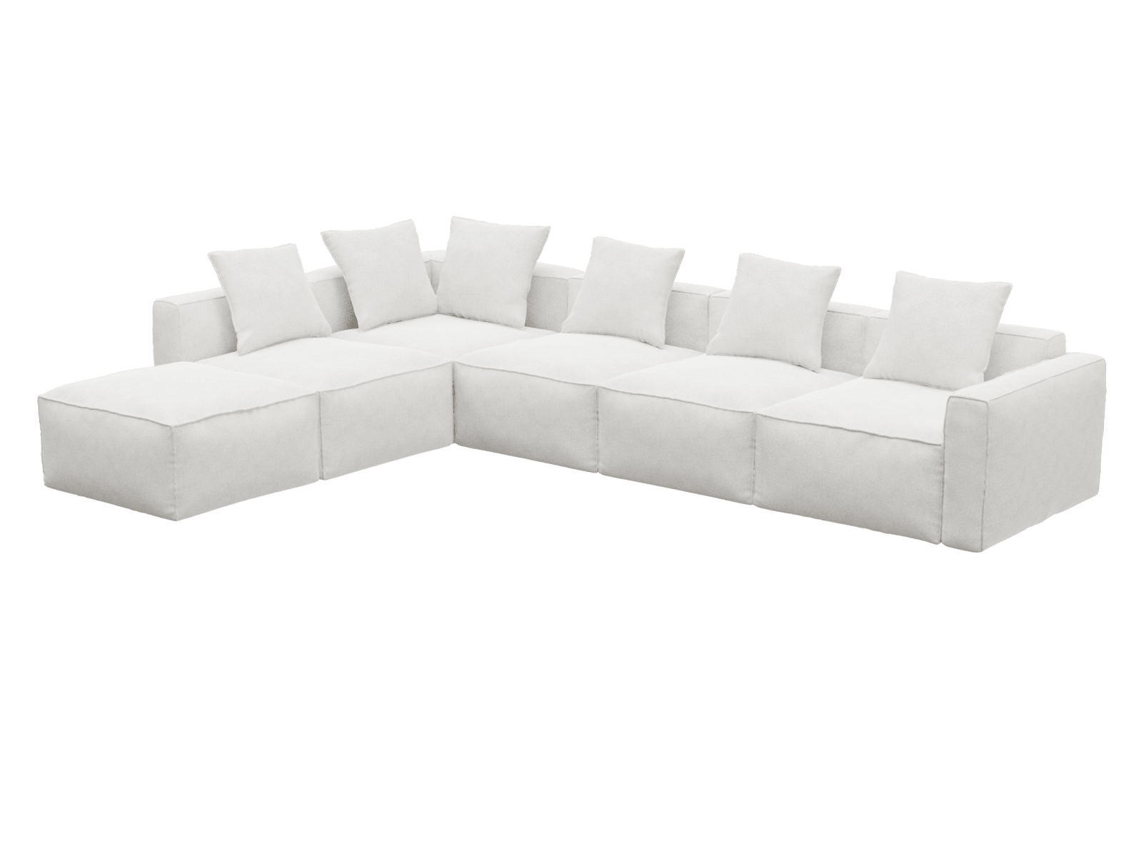 Riley Apt Noa Fog Sofa - 6 Seater LAF Terminal color Noa Fog