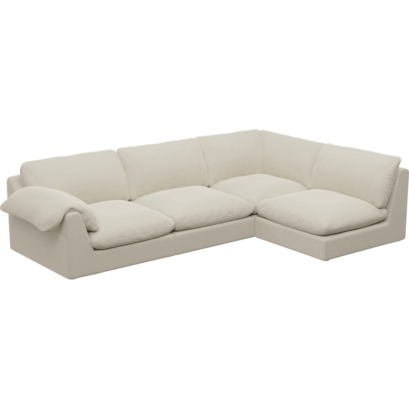 Ludlow Toorak Pearl Modular Sofa RAF Terminal - 4 Seater color Toorak Pearl