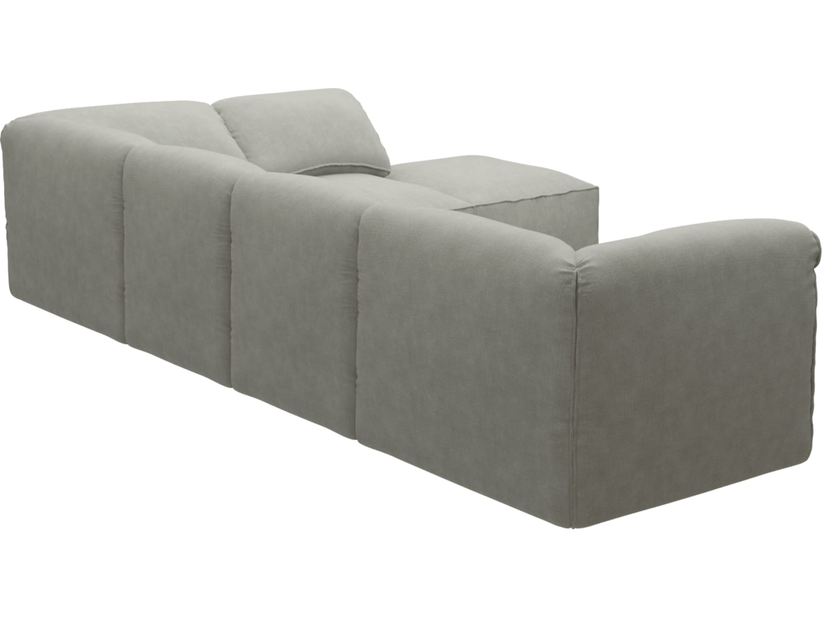 Kai Toorak Pebble Modular Sofa - 5 Seater and Ottoman color Toorak Pebble