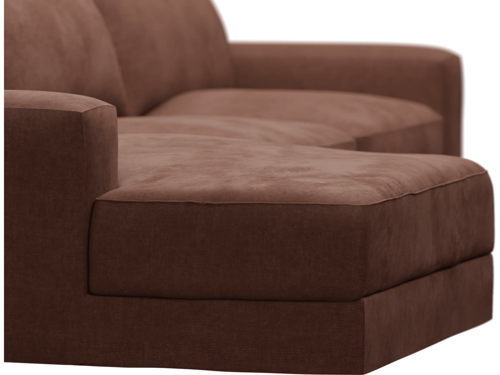 Monica Muse Rust Chaise Sofa - 3 Seater color Muse Rust