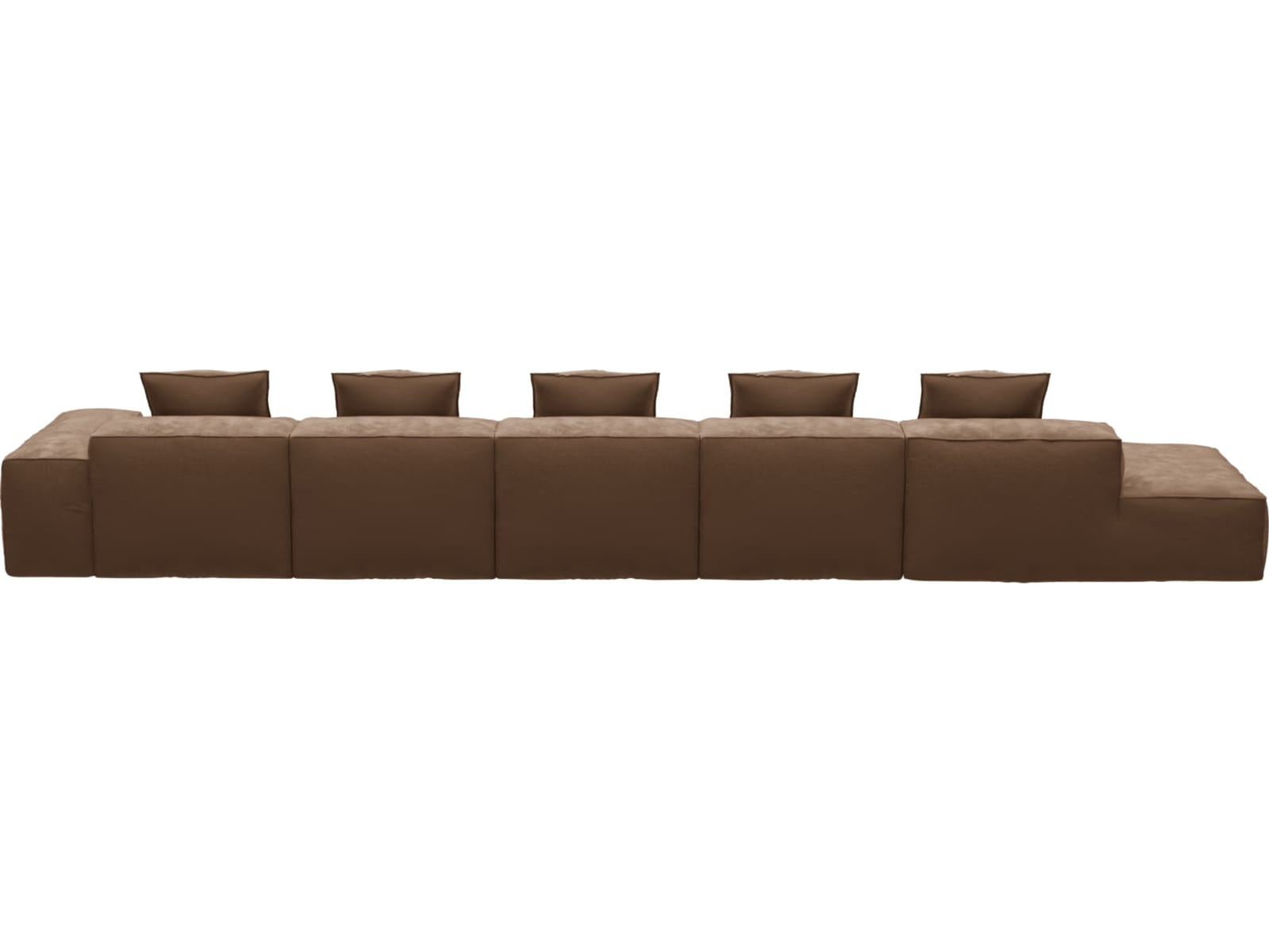 Riley Tribute Chestnut Modular Sofa - 1x Arm, 4x Armless, 1x Left Terminal color Tribute Chestnut