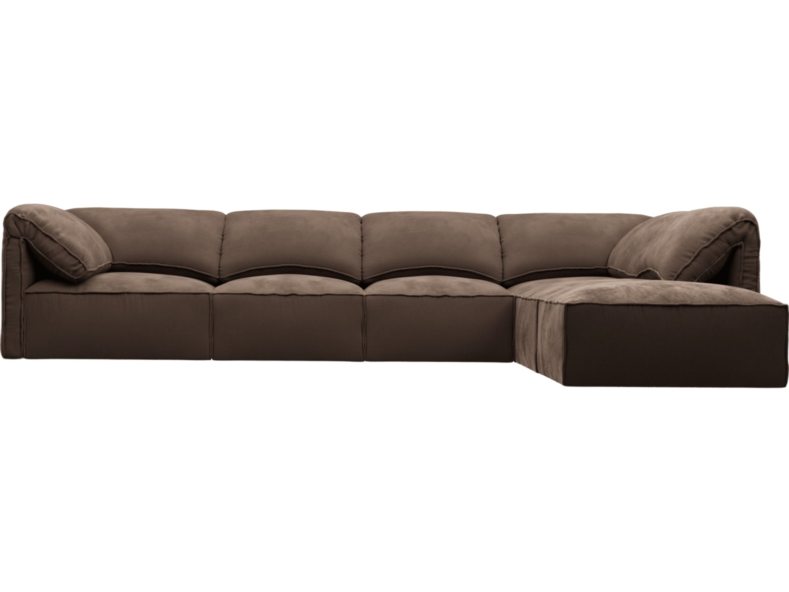 Kai Muse Chocolate Modular Sofa - 5 Seater and Ottoman color Muse Chocolate