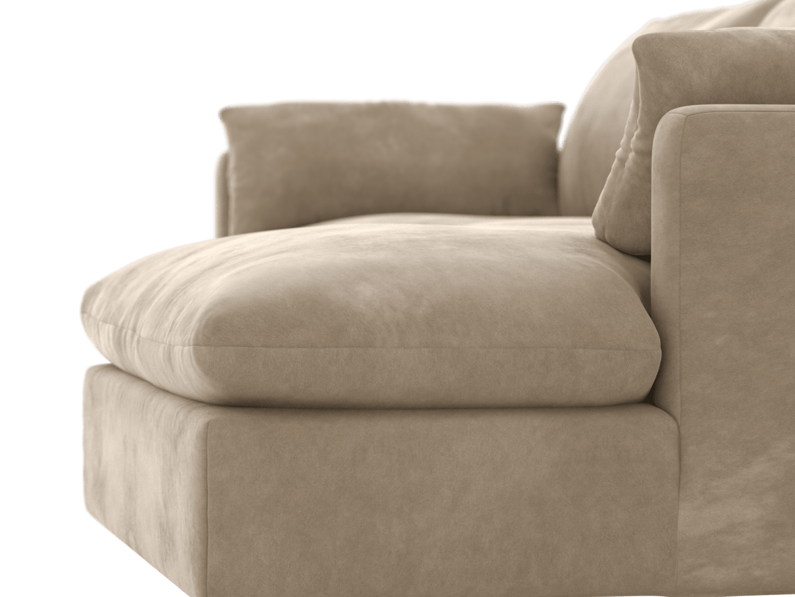 Willow Muse Soft Brown Chaise Sofa - 3 Seater color Muse Soft Brown
