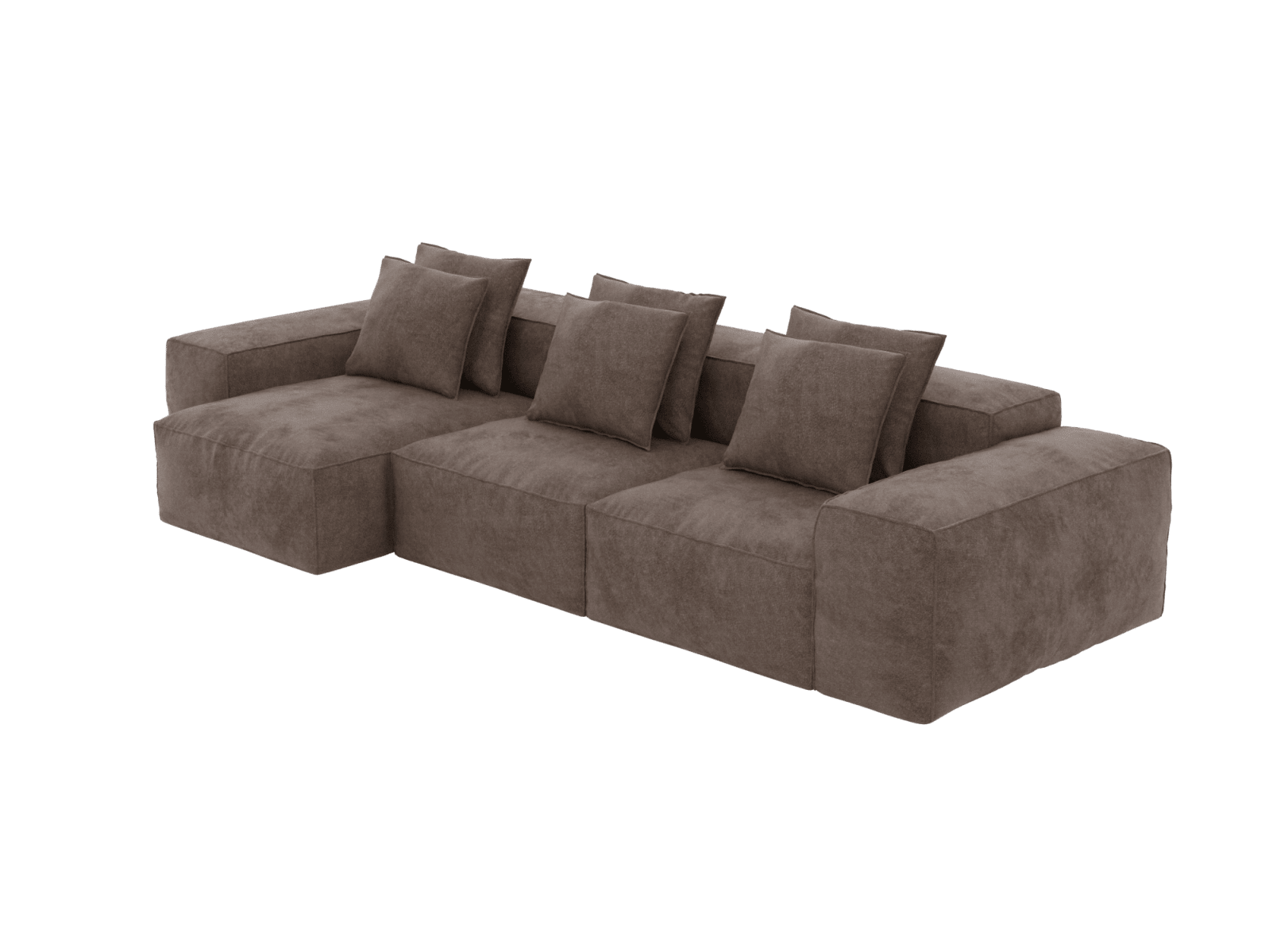 Riley Muse Mink 3 Seater Modular Chaise Sofa color Muse Mink