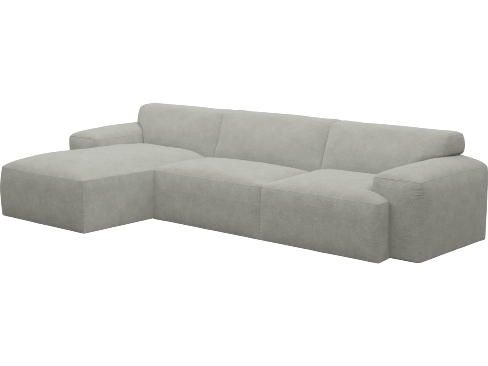 Copenhagen Toorak Pebble Chaise Sofa - 3 Seater color Toorak Pebble