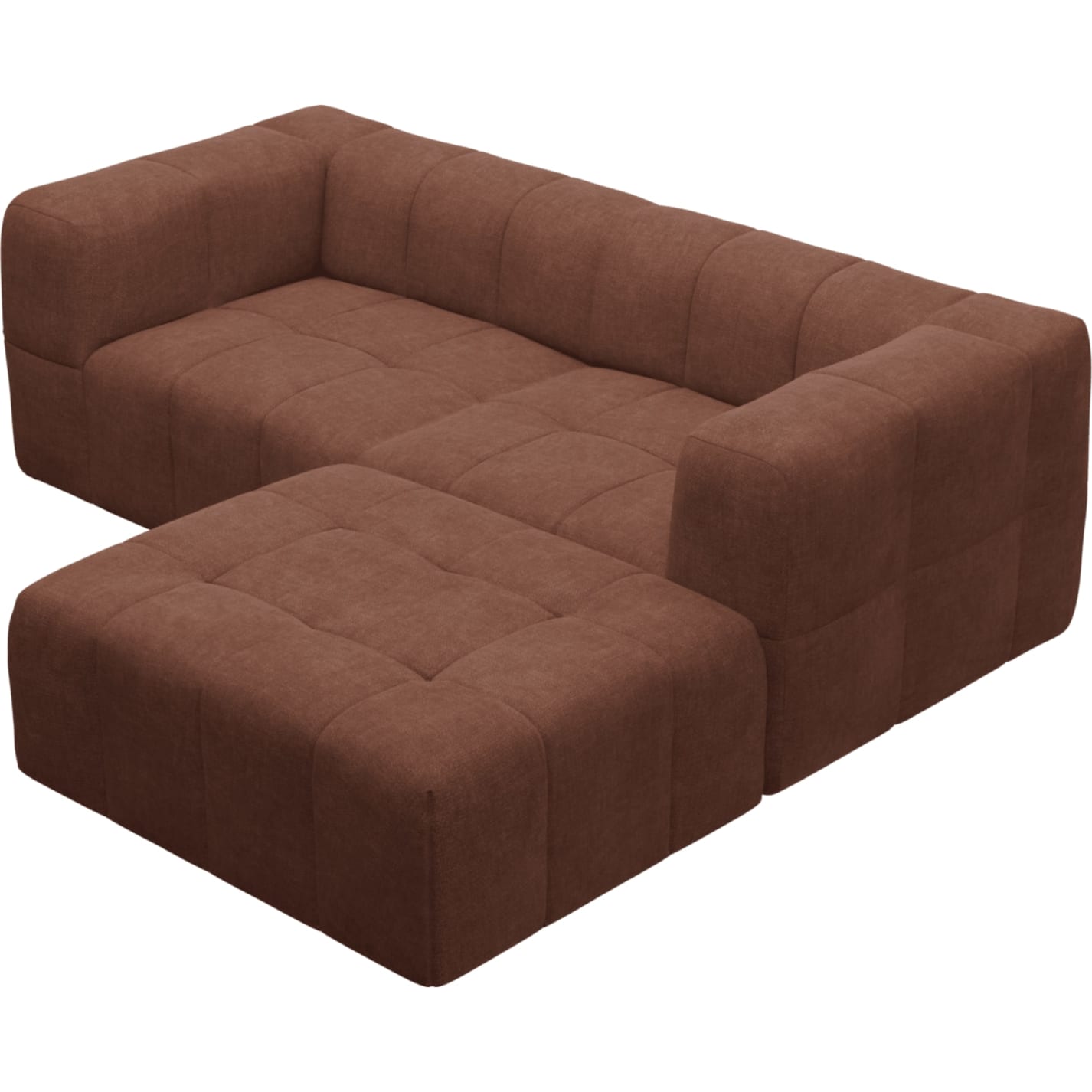 Lucello Muse Rust Modular Sofa with Ottoman - 3 Piece color Muse Rust