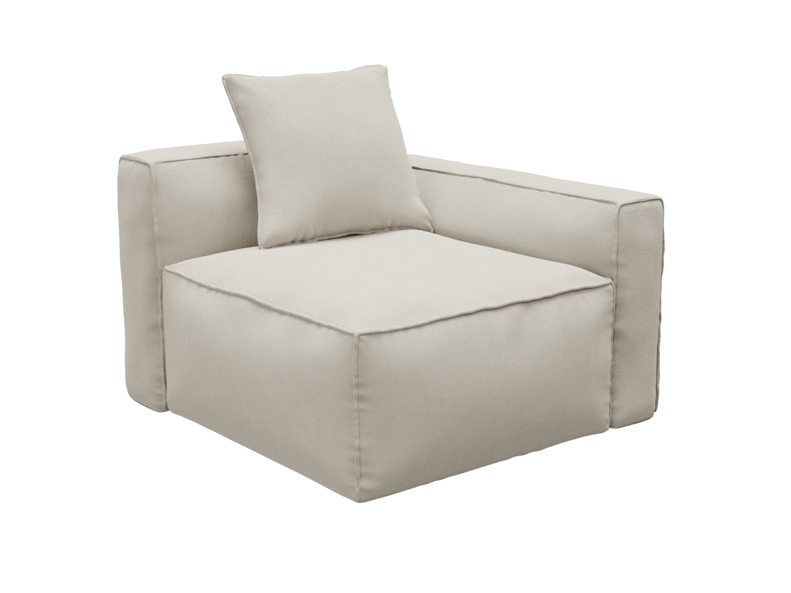 Riley Apt Toorak Pearl Right Arm Facing Chair Module color Toorak Pearl