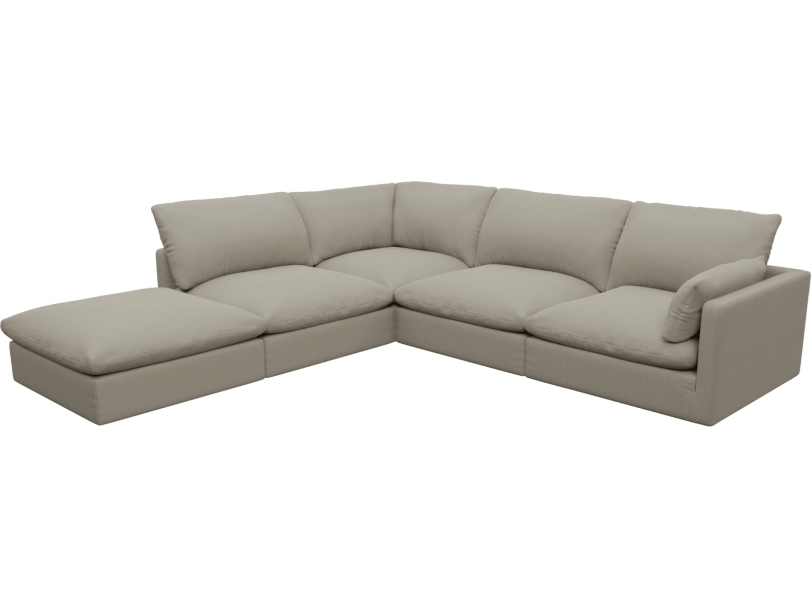Willow Plaza Natural Modular Sofa - 5 Seater LAF Terminal color Plaza Natural